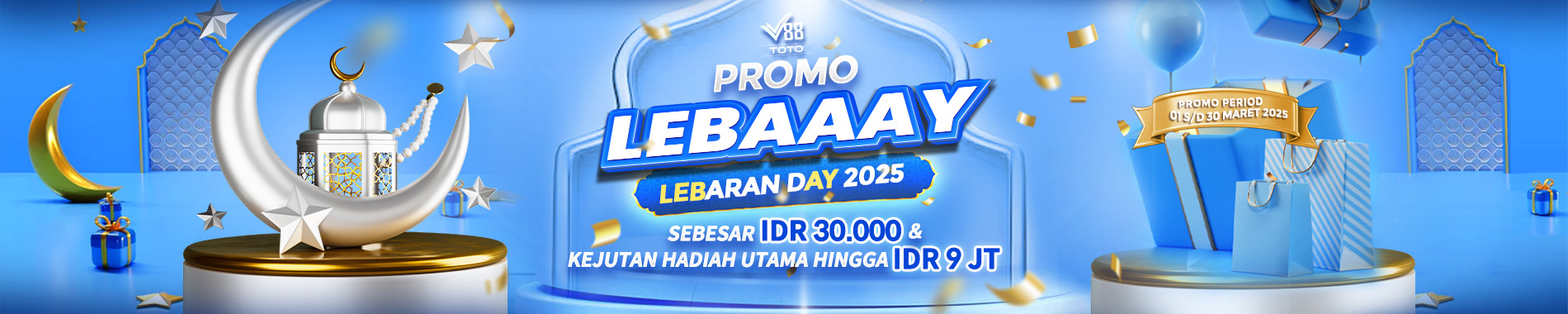 V88TOTO Promo Lebaran 2025 Sebesar IDR 30.000 Tanpa Diundi & Kejutan Hadiah Utama hingga IDR 9JT